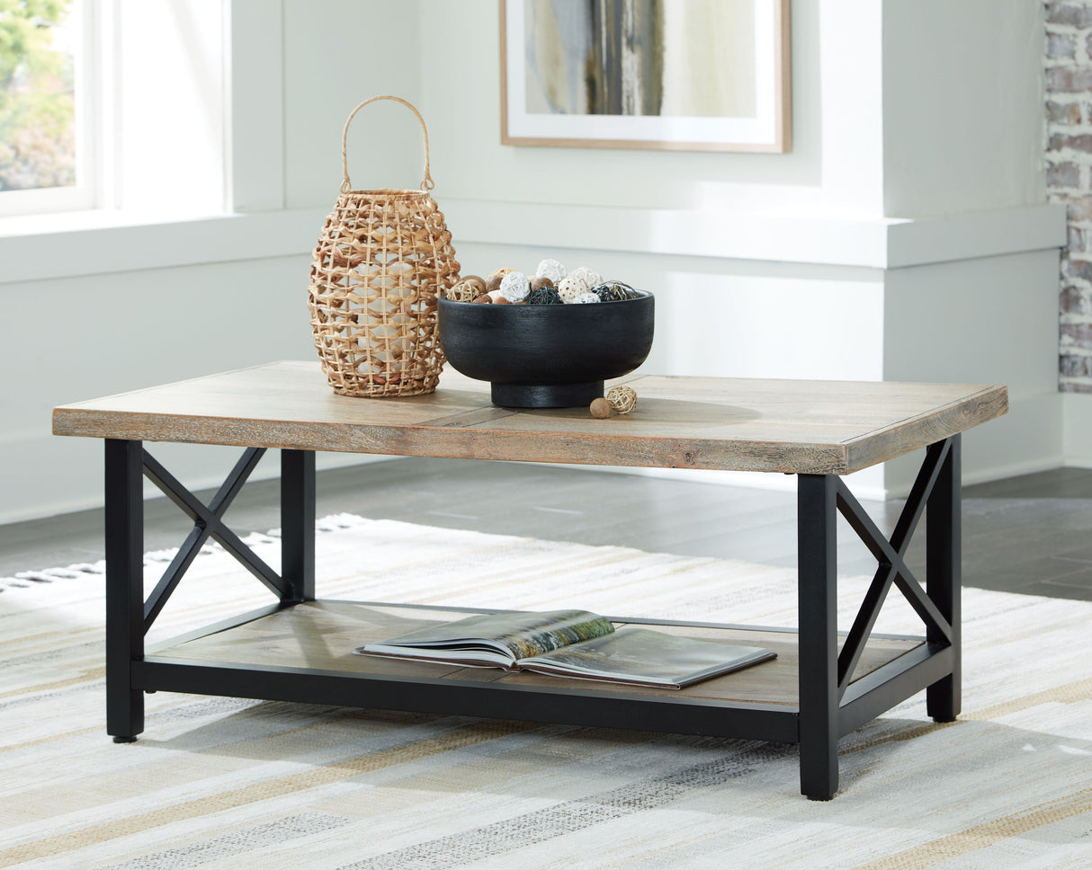Bristenfort - Brown / Black - Rectangular Cocktail Table by Signature Design by Ashley® | Bel Furniture