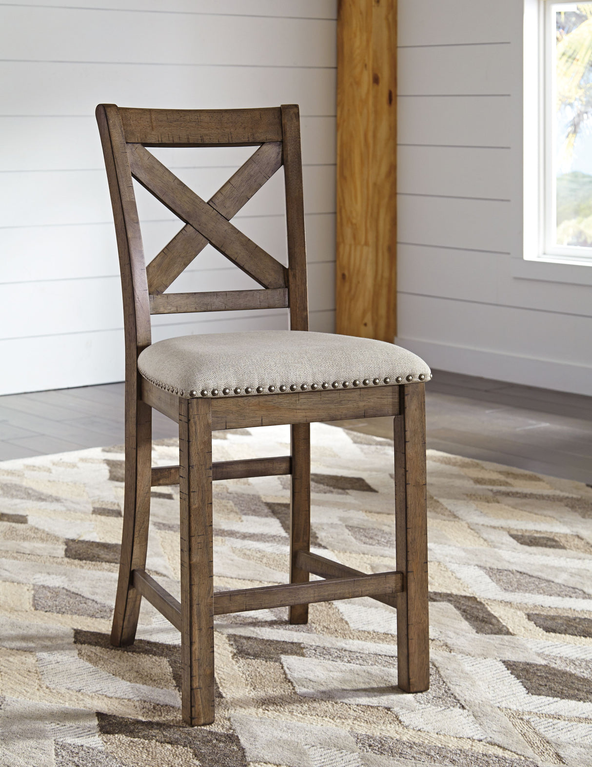 Moriville - Beige - Upholstered Barstool (Set of 2) by Signature Design by Ashley® | Bel Furniture