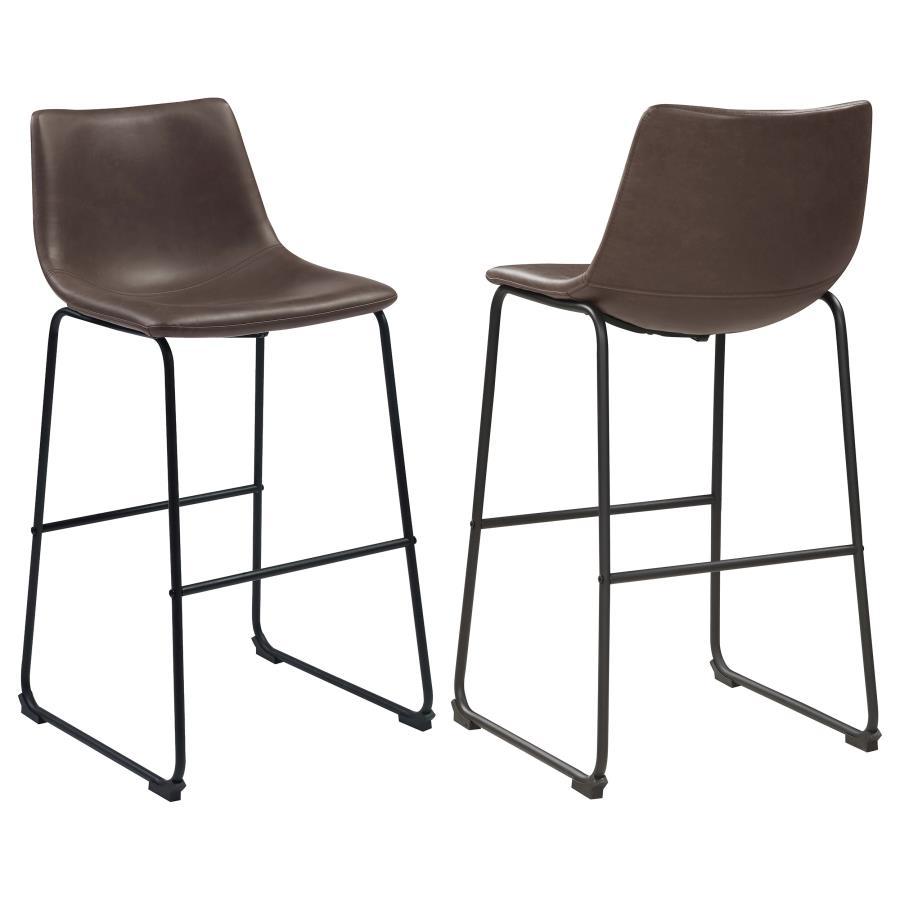 Michelle - Upholstered Armless Chair (Set of 2) Dark Brown 18"W x 20"D x 39.5"H by CoasterEveryday | Bel Furniture