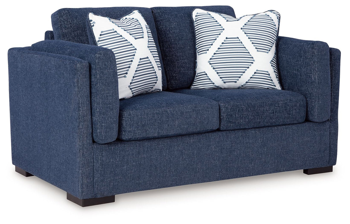 Evansley - Loveseat Blue by Benchcraft® | Bel Furniture