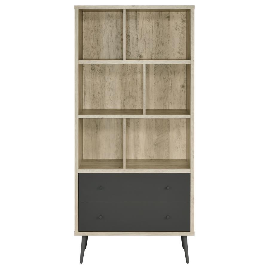 Maeve - 3-Shelf Bookcase With Drawers - Distressed Pine by Coaster Fine Furniture | Bel Furniture