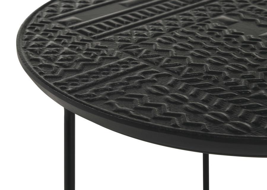 Loannis - 2 Piece Round Mango Wood Nesting Table - Matte Black by CoasterEssence | Bel Furniture