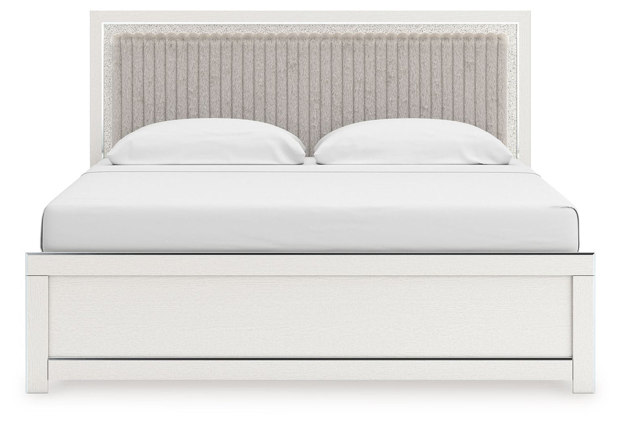 Zuraleus - King Upholstered Panel Bed - White