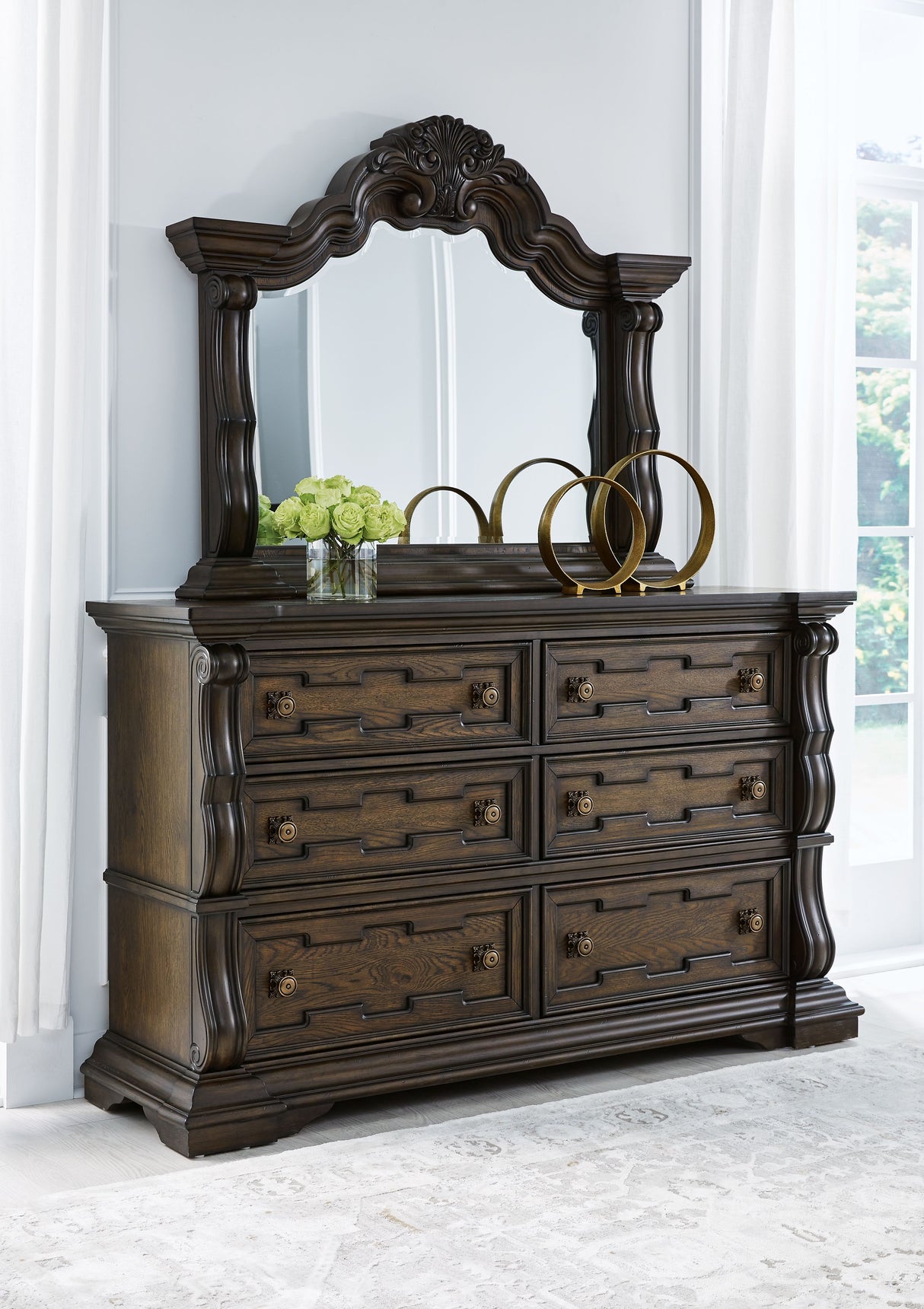 Maylee - Dark Brown - Dresser And Mirror by Signature Design by Ashley® | Bel Furniture
