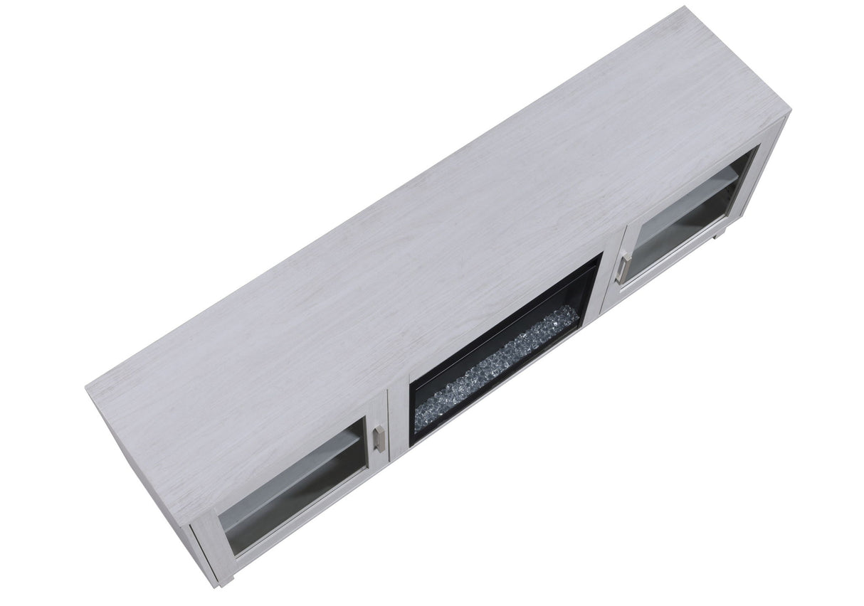 Summit - TV Stand Console With Fireplace - White Walnut Finish by Lilola Home | Bel Furniture