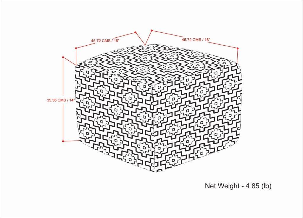 Briella - Square Woven Outdoor / Indoor Pouf - Gray / White by Simpli-Home | Bel Furniture