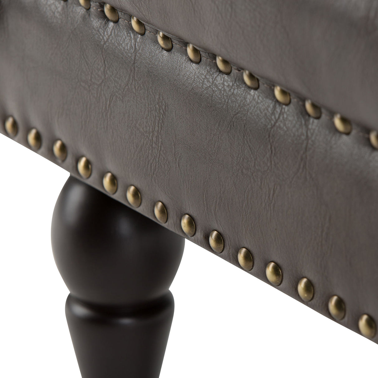 Henley - Tufted Ottoman Bench - Distressed Brown by Simpli-Home | Bel Furniture