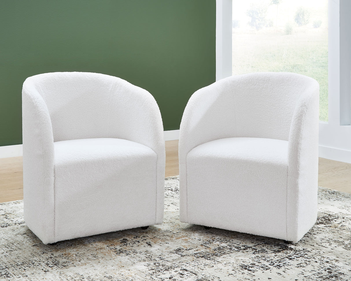 Rowanbeck - Ivory - Dining Upholstered Arm Chair (Set of 2) by Signature Design by Ashley® | Bel Furniture