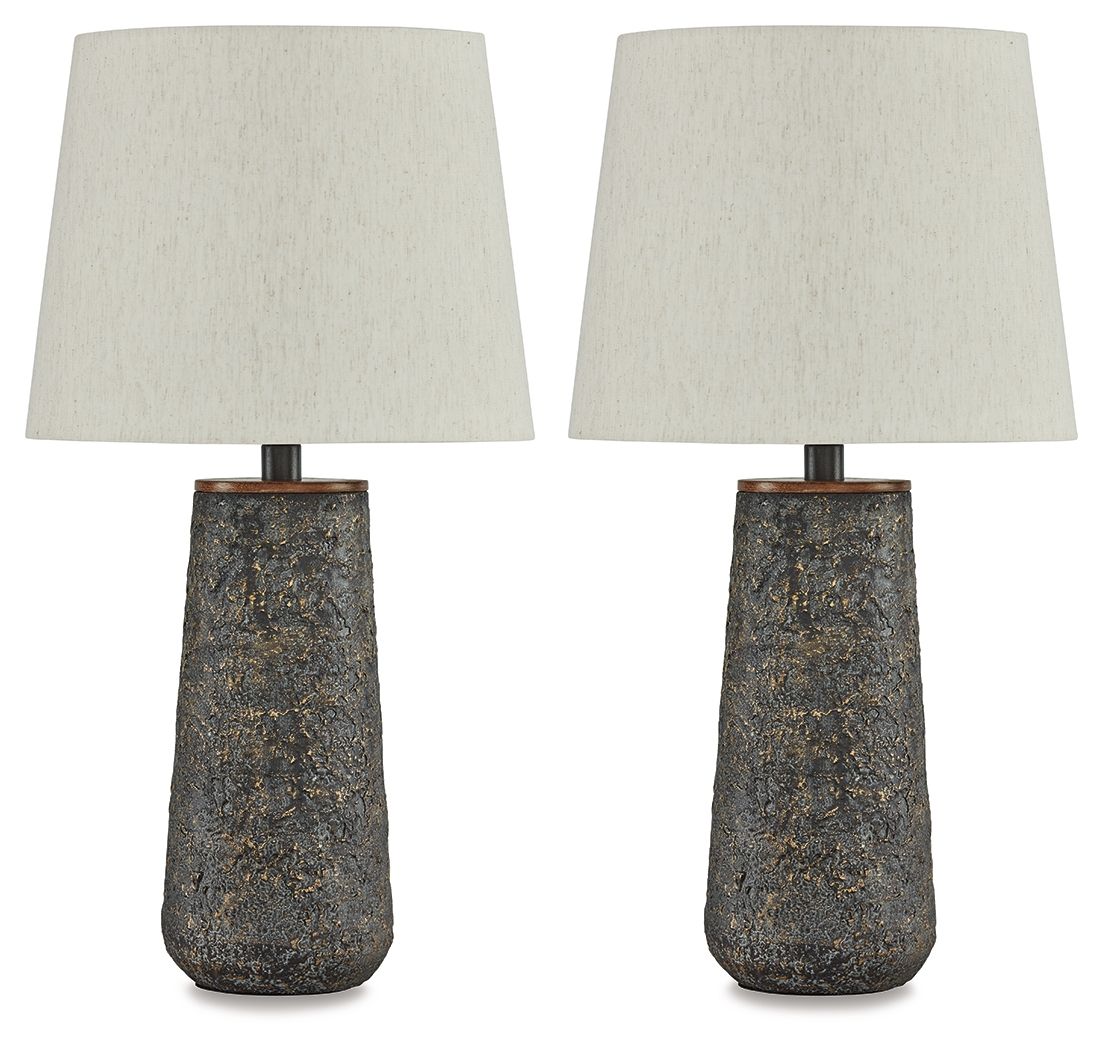 Chaston - Metal Table Lamp (Set of 2) Dark Gray by Signature Design by Ashley® | Bel Furniture