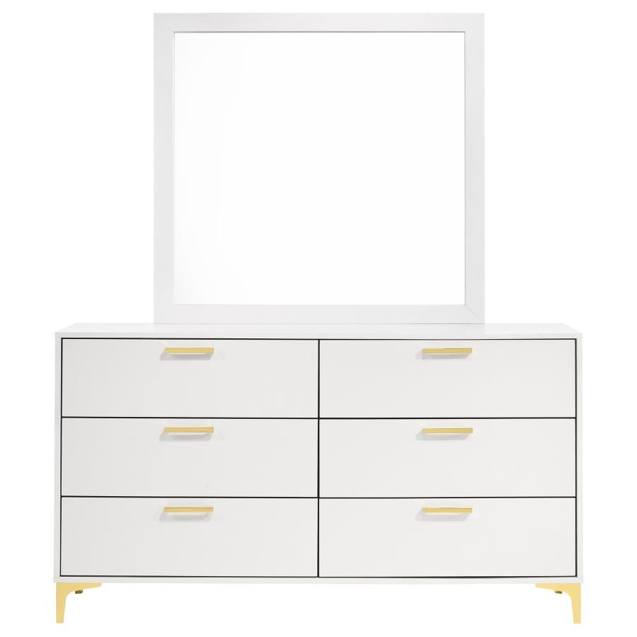 Kendall - 6-Drawer Dresser With Mirror by CoasterEveryday | Bel Furniture