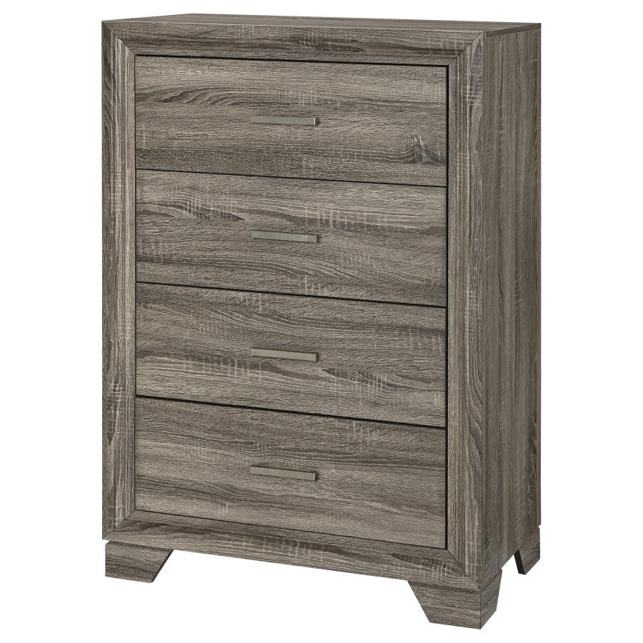 Wright - 4-Drawer Chest Of Drawers - Brown Oak by Coaster Fine Furniture | Bel Furniture
