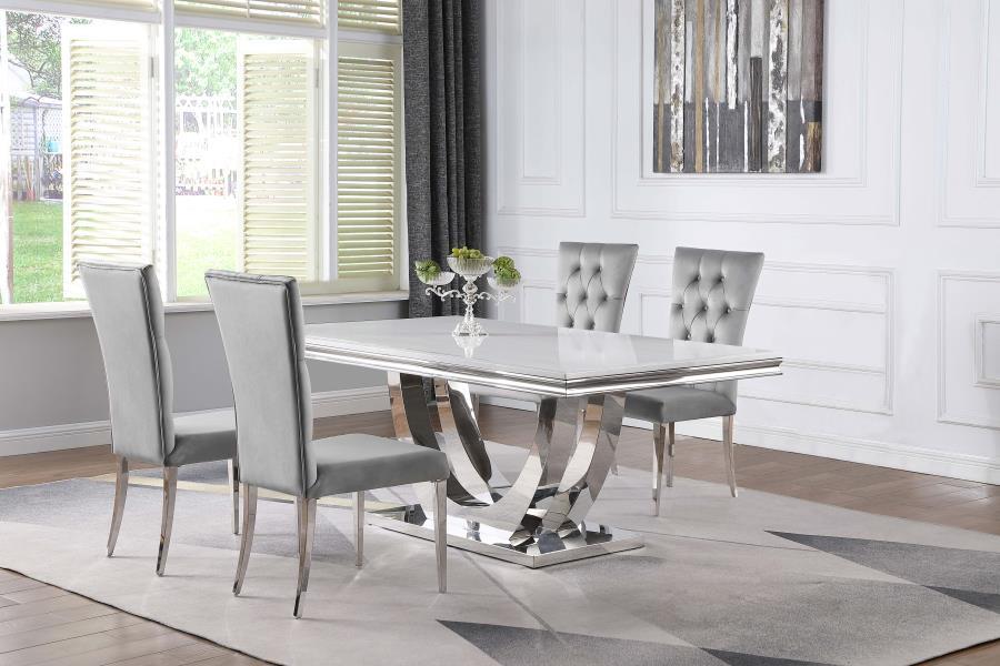 Kerwin - Rectangular Dining Table Set Gray 5 Pc. Table, 4 Chairs by CoasterElevations | Bel Furniture