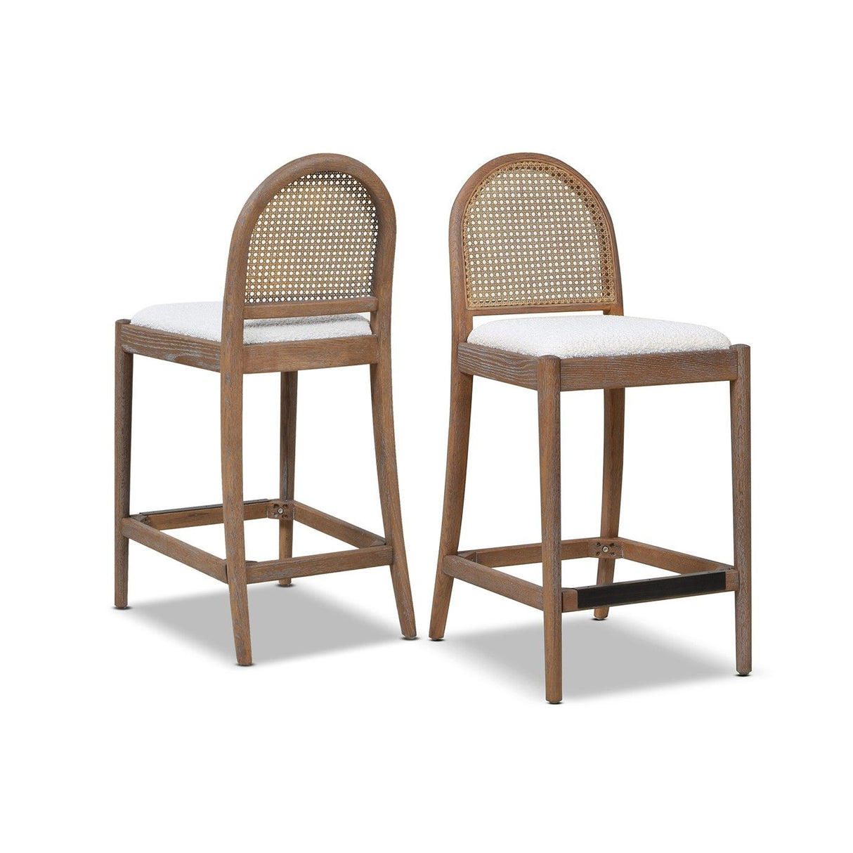 Panama - Curved Back Cane Counter Stool (Set of 2) by Jennifer Taylor Home | Bel Furniture