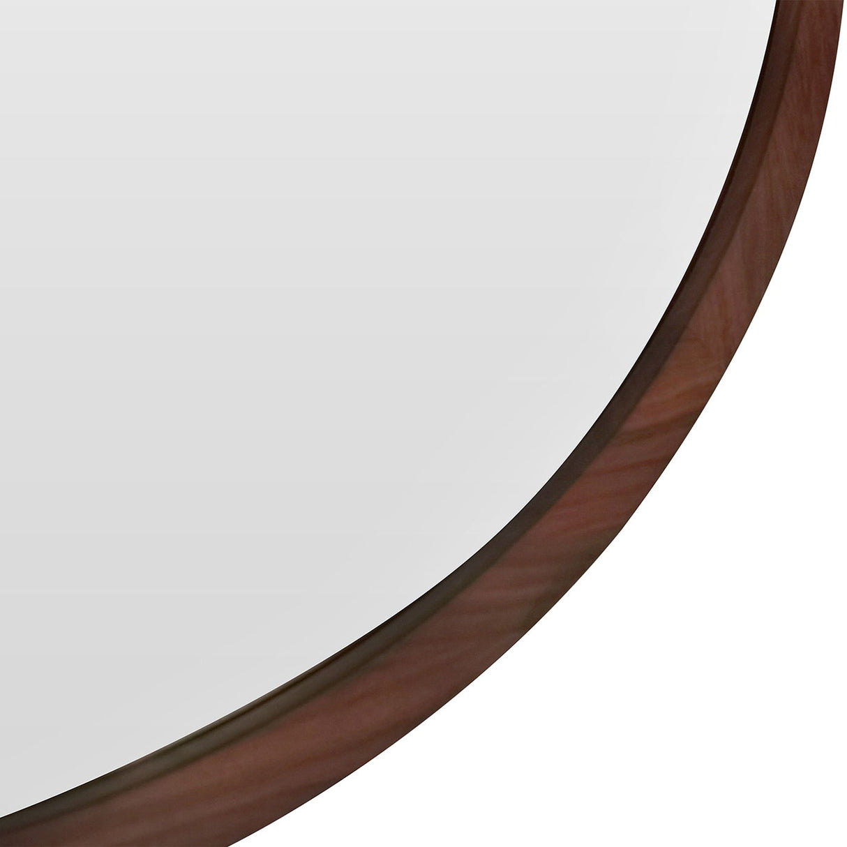 Hausen - Mid-Century Modern Round Accent Wall Mirror - Brown Walnut by Jennifer Taylor Home | Bel Furniture