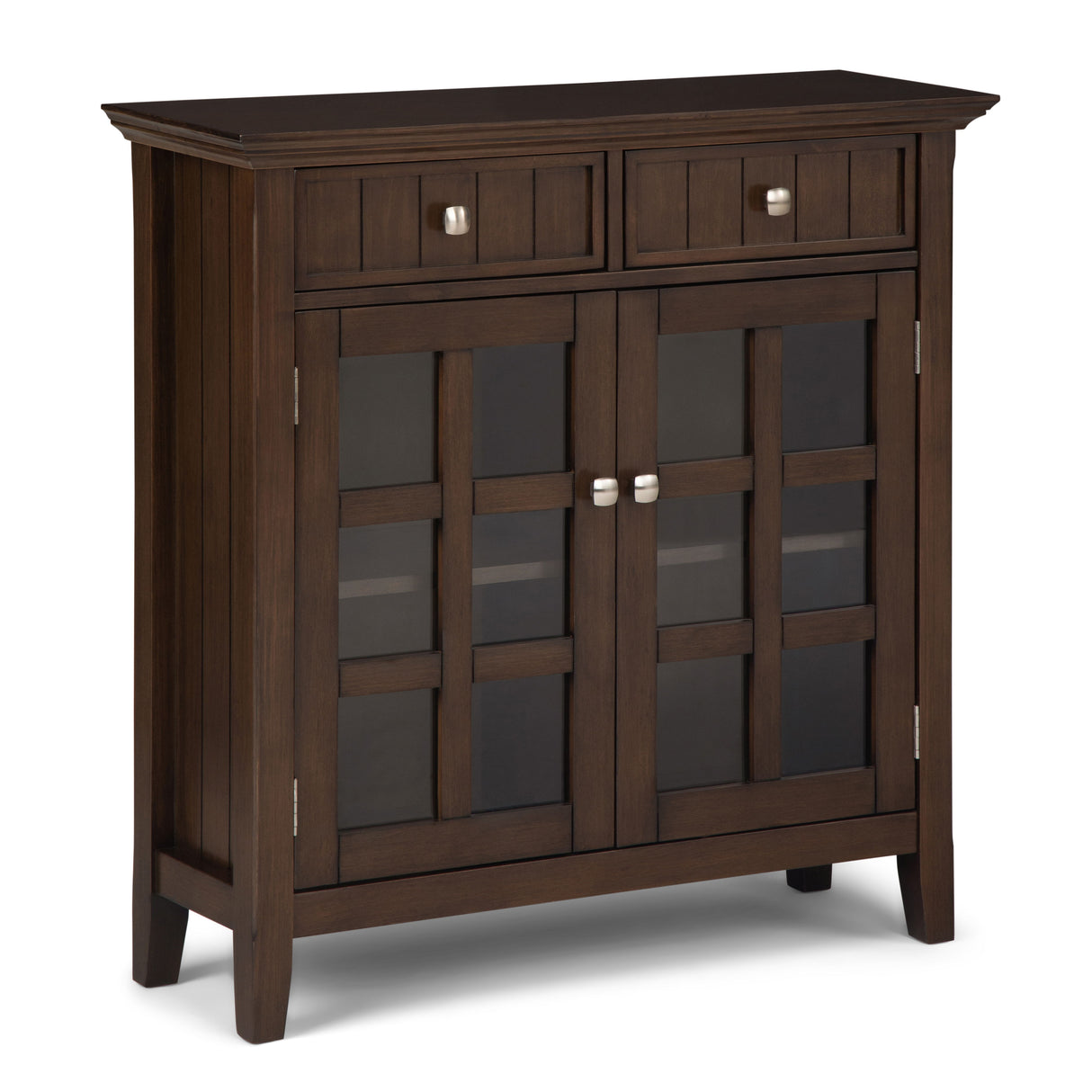 Acadian - Handcrafted Entryway Storage Cabinet Dark Brown by Simpli-Home | Bel Furniture