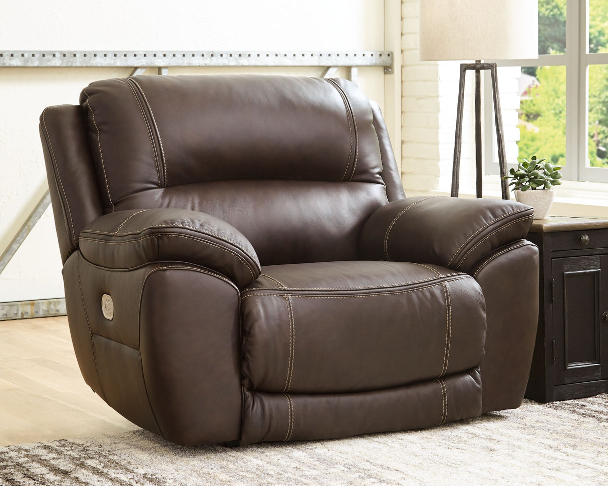 Dunleith - Chocolate - Zero Wall Recliner w/PWR HDRST by Signature Design by Ashley® | Bel Furniture