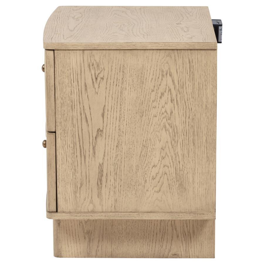 Kailani - 2-Drawer Nightstand Bedside Table - Beige Oak by Coaster Fine Furniture | Bel Furniture