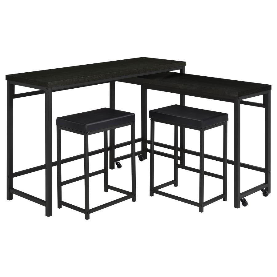 Hawes - 4 Piece Multipurpose Counter Height Table Set - Black by Coaster Fine Furniture | Bel Furniture