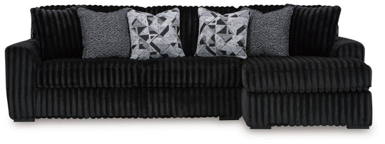 Midnight-Madness - Sectional Black 2 Pc. Right Arm Facing Corner Chaise Sectional by Signature Design by Ashley® | Bel Furniture