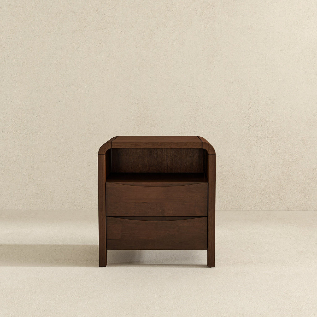 Lionel - Mid-Century Modern Nightstand 2 Drawer - Brown by Ashcroft Furniture | Bel Furniture