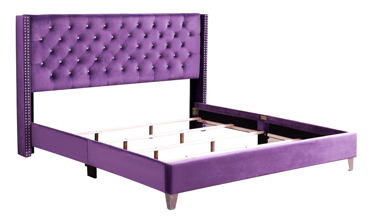 Upholstered Nailhead Trim Chic Bed - view 37