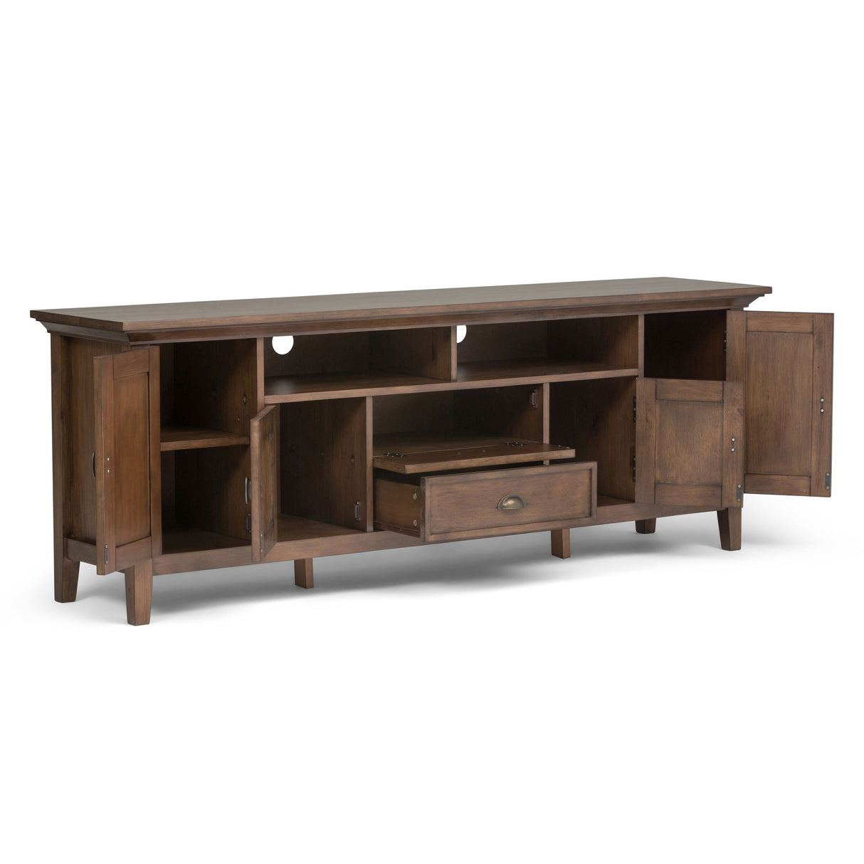 Redmond - TV Media Stand - Rustic Natural Aged Brown by Simpli-Home | Bel Furniture