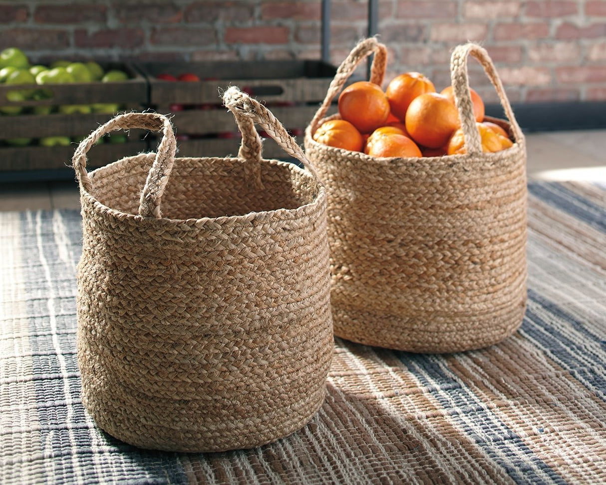 Brayton - Natural - Basket Set (Set of 2) by Signature Design by Ashley® | Bel Furniture
