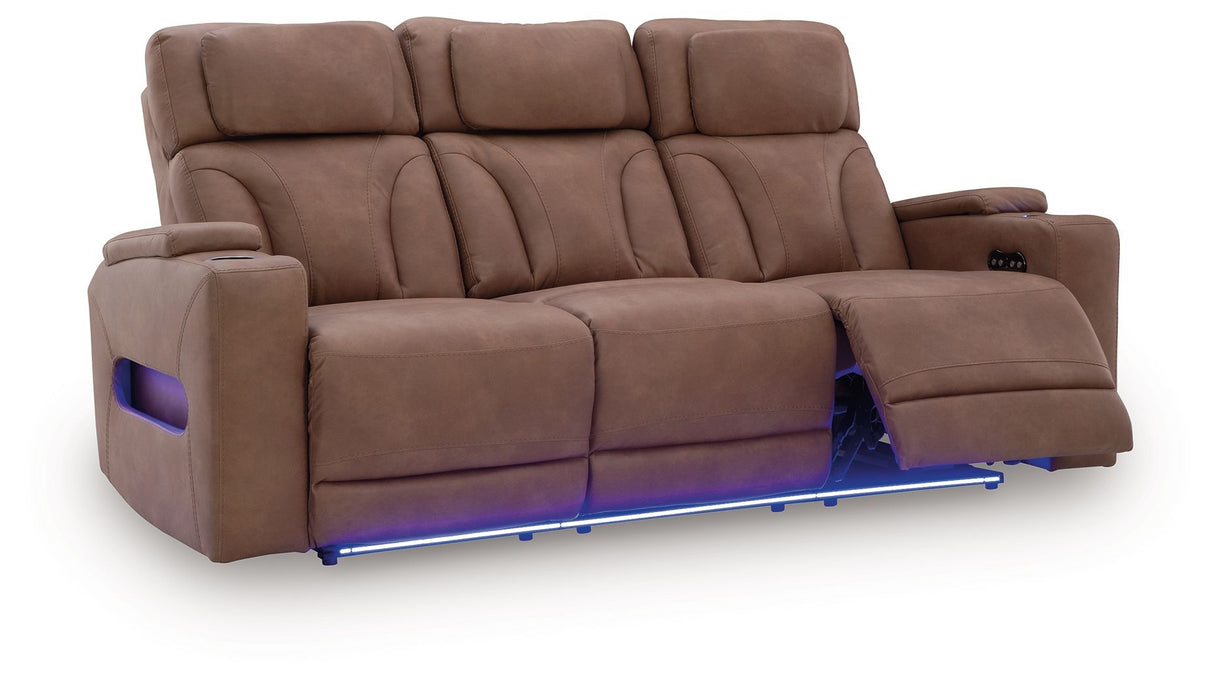 Clean-Slate - Caramel - Power Reclining Sofa / Adj Headrest by Signature Design by Ashley® | Bel Furniture