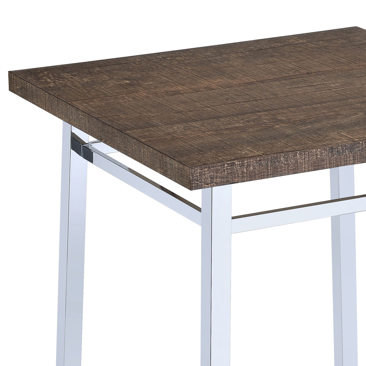 Nadia - Chrome Bar Table - Oak / White by Urban Nest | Bel Furniture