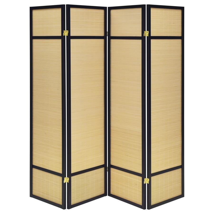 Pearce - 4-Panel Bamboo Room Divider Folding Screen - Natural by Coaster Fine Furniture | Bel Furniture