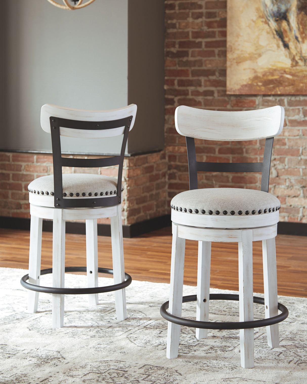 Valebeck - Full Back Swivel Stool by Signature Design by Ashley® | Bel Furniture