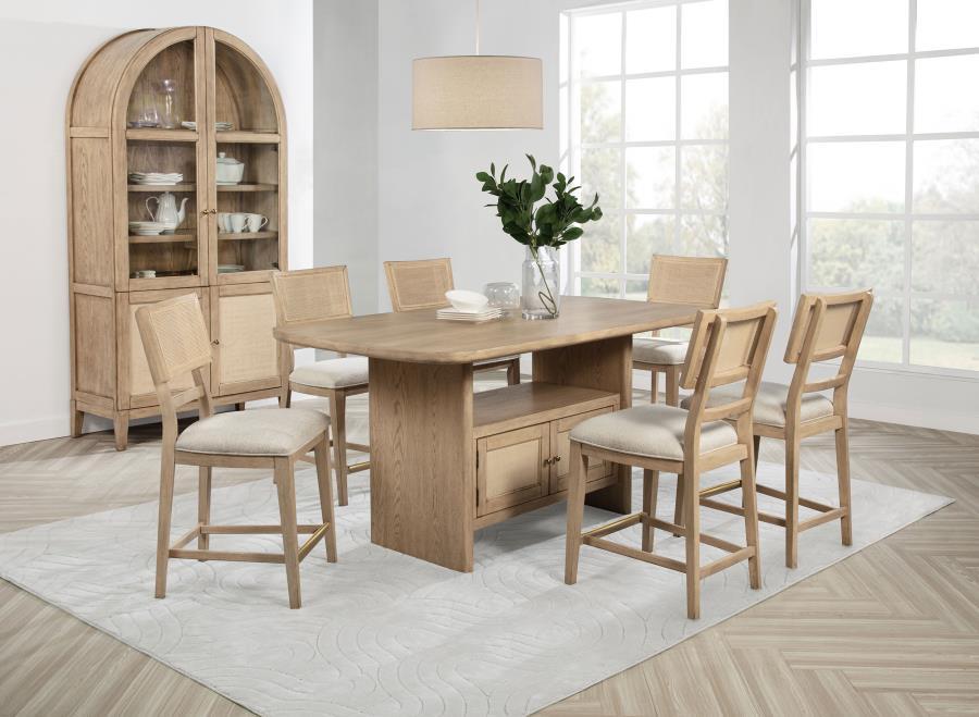 Kailani - Cane Counter Height Storage Dining Table - Beige Oak by Coaster Fine Furniture | Bel Furniture
