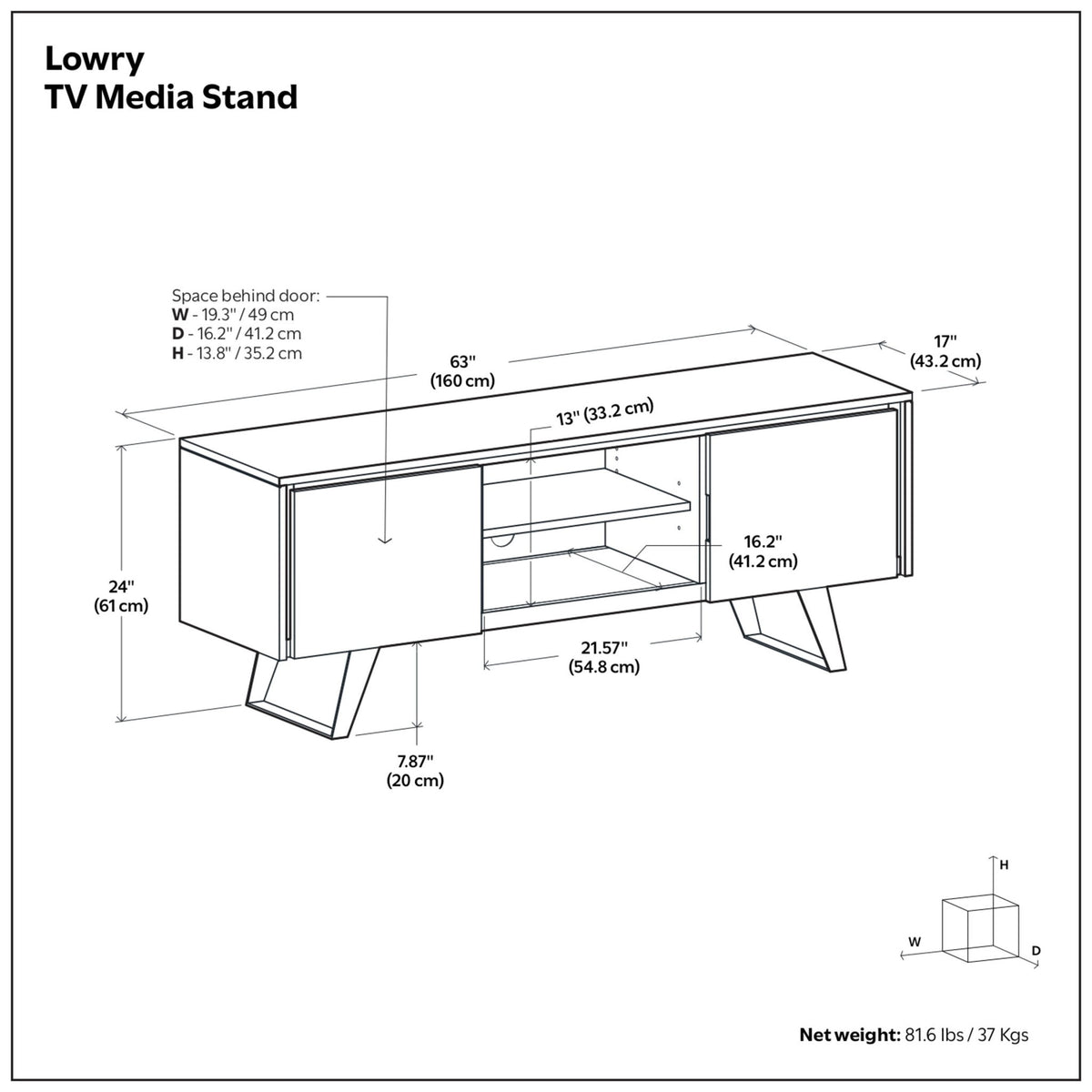 Lowry - TV Media Stand - Distressed Charcoal Brown