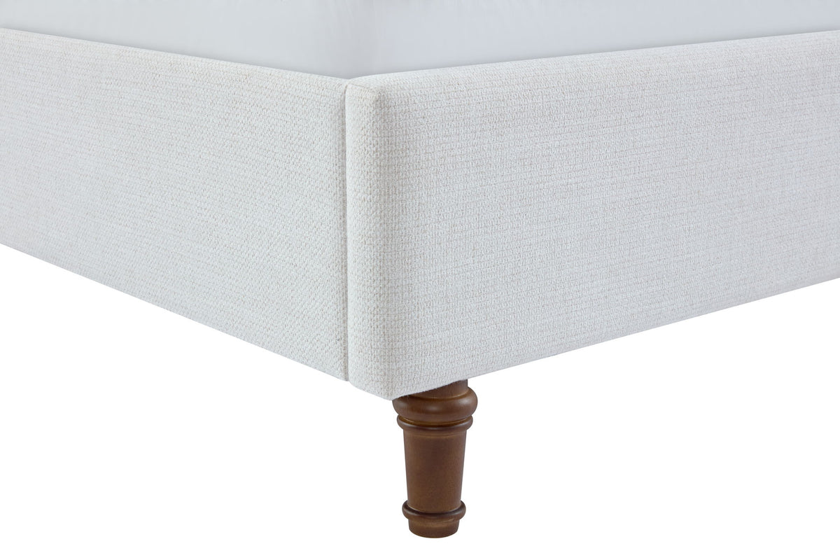 Hannah - Upholstered Wingback Bed Size / Tall Headboard Upholstered King Bed / Premium Textured Look / Minimalist Designs / No Box Spring Needed