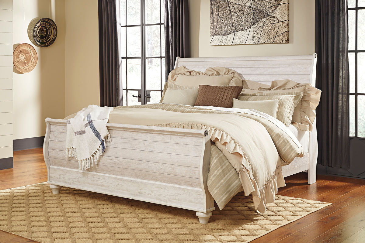 Willowton - Bed Light Brown by Signature Design by Ashley® | Bel Furniture