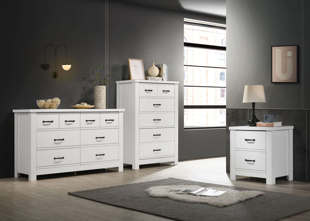Cassini - 3 Piece Bedroom Set - White by Lilola Home | Bel Furniture