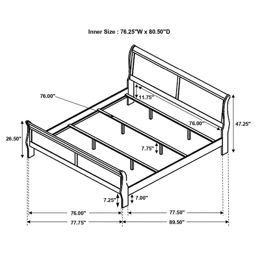 Louis Philippe - Panel Sleigh Bed by CoasterEveryday | Bel Furniture