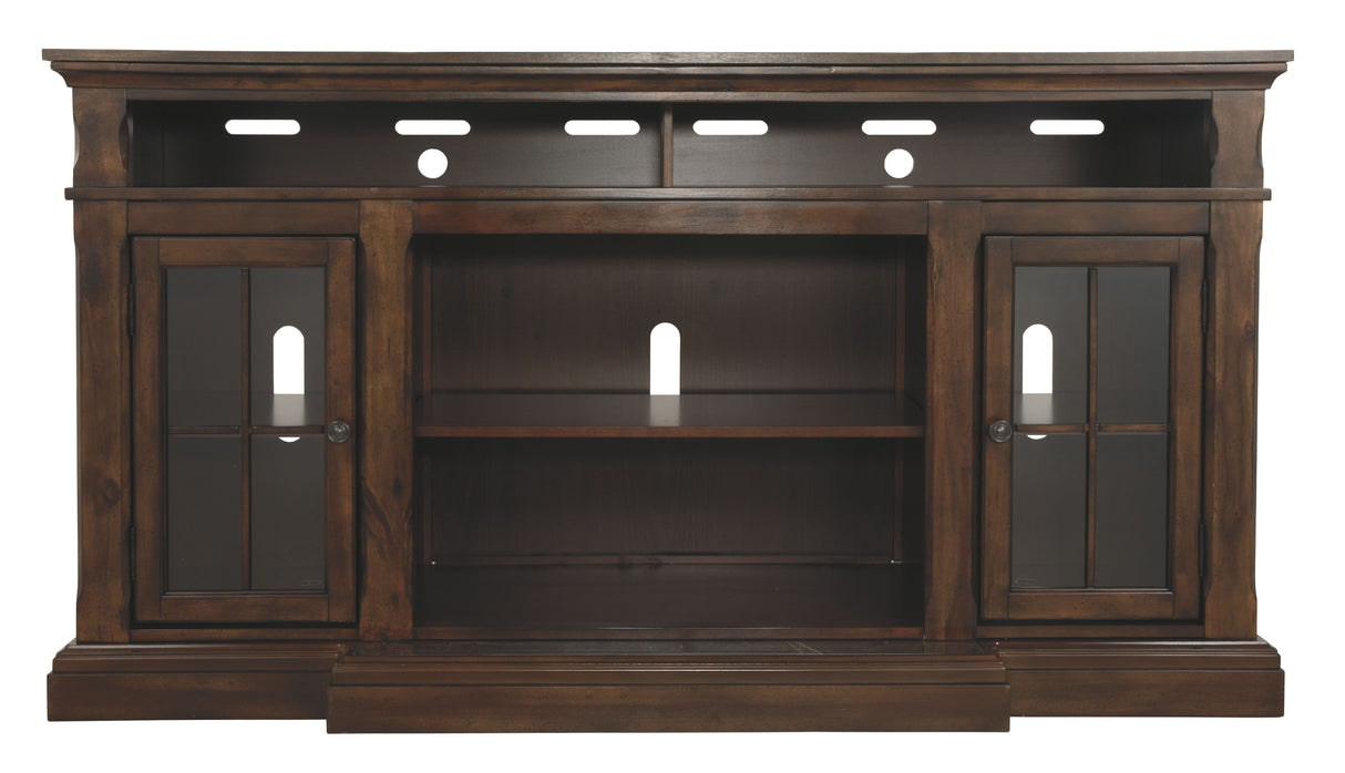 Roddinton - Dark Brown - XL TV Stand w/Fireplace Option by Signature Design by Ashley® | Bel Furniture