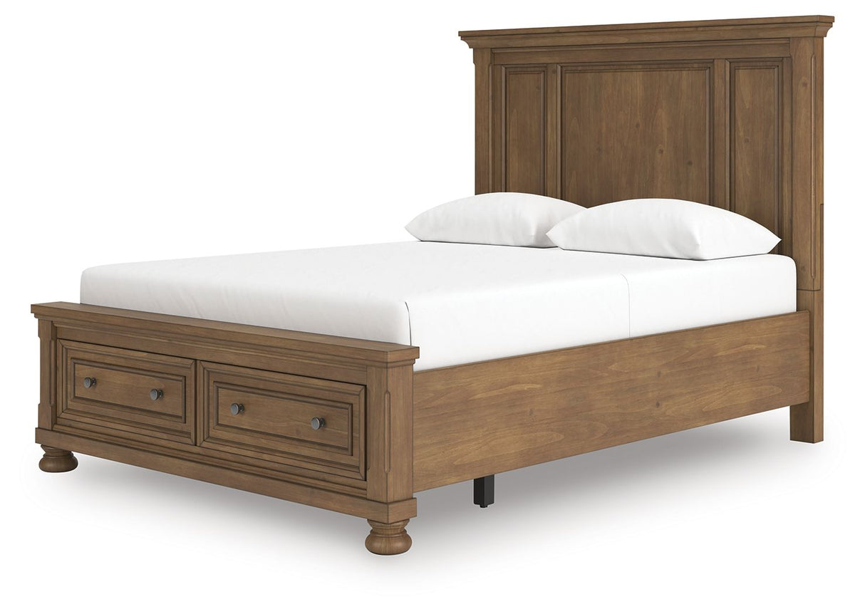 Feddinger - Panel Storage Bed Light Brown by Signature Design by Ashley® | Bel Furniture