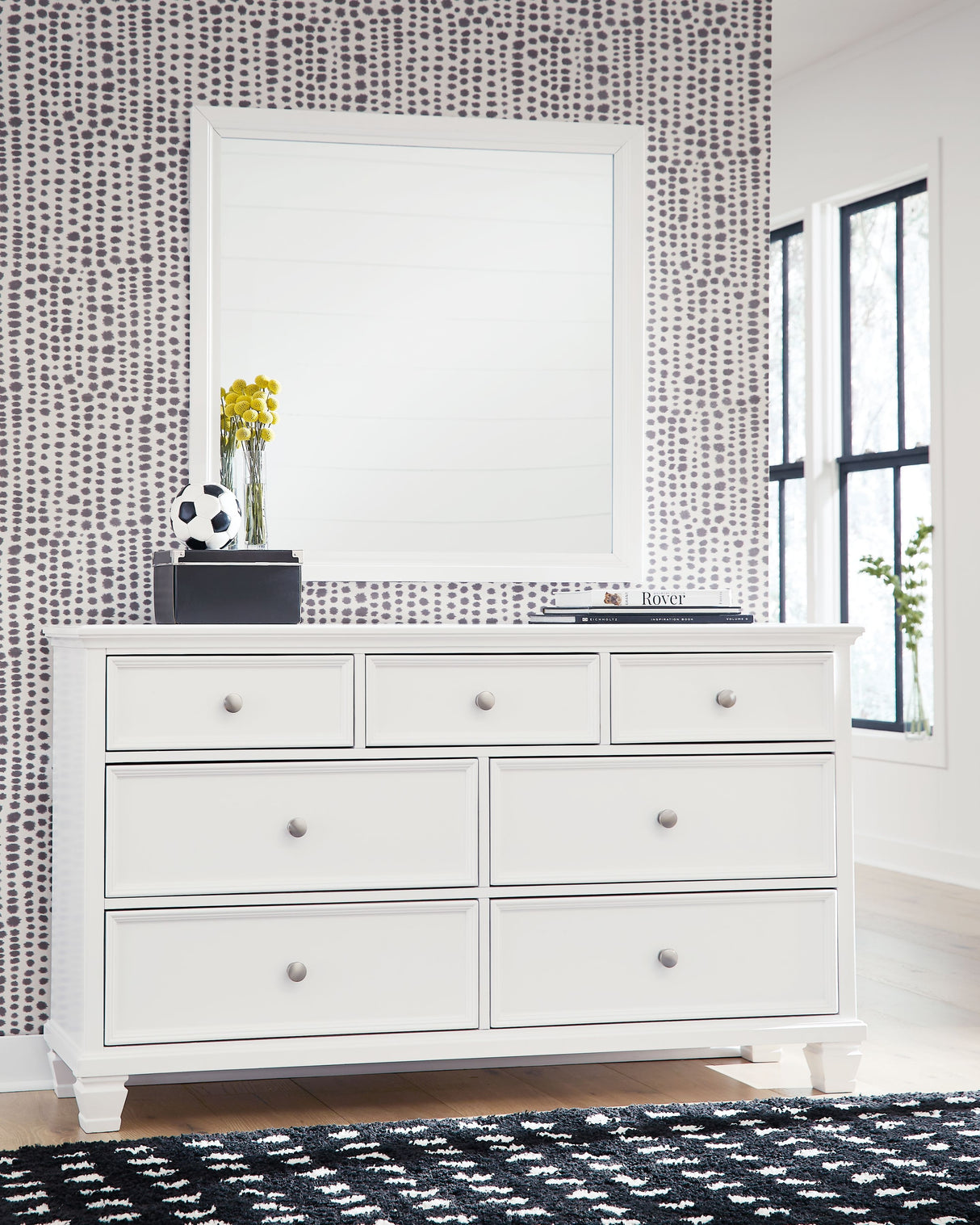Fortman - White - Dresser And Mirror by Signature Design by Ashley® | Bel Furniture