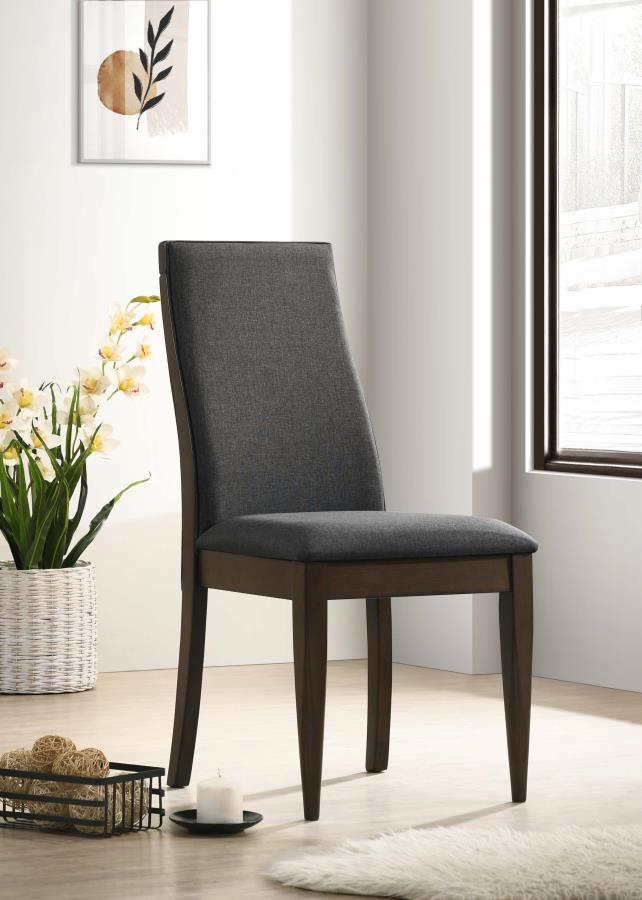 Wes - Upholstered Dining Side Chair (Set of 2) - Dark Walnut by CoasterEssence | Bel Furniture