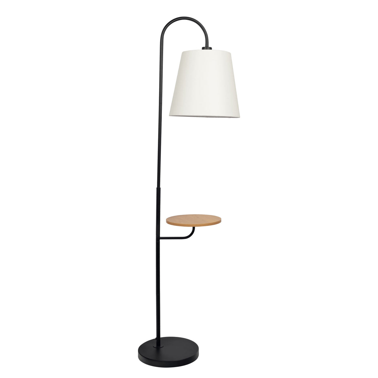 Seoul - Floor Lamp With Rotary Switch Wood Table Base - Black / White by Ashcroft Furniture | Bel Furniture