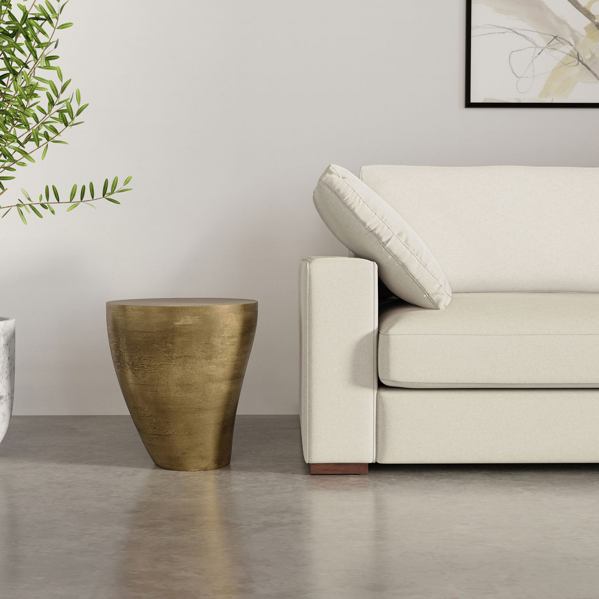 Cavan - Cast Aluminum Side Table - Antique Brass by Simpli-Home | Bel Furniture