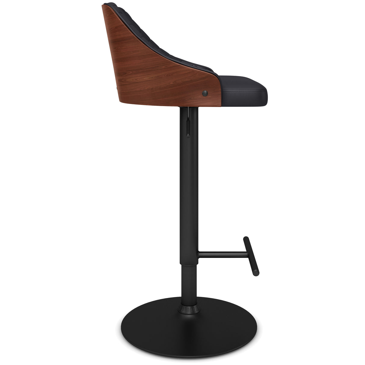 Edwin - Adjustable Swivel Bar Stool - Black by Simpli-Home | Bel Furniture