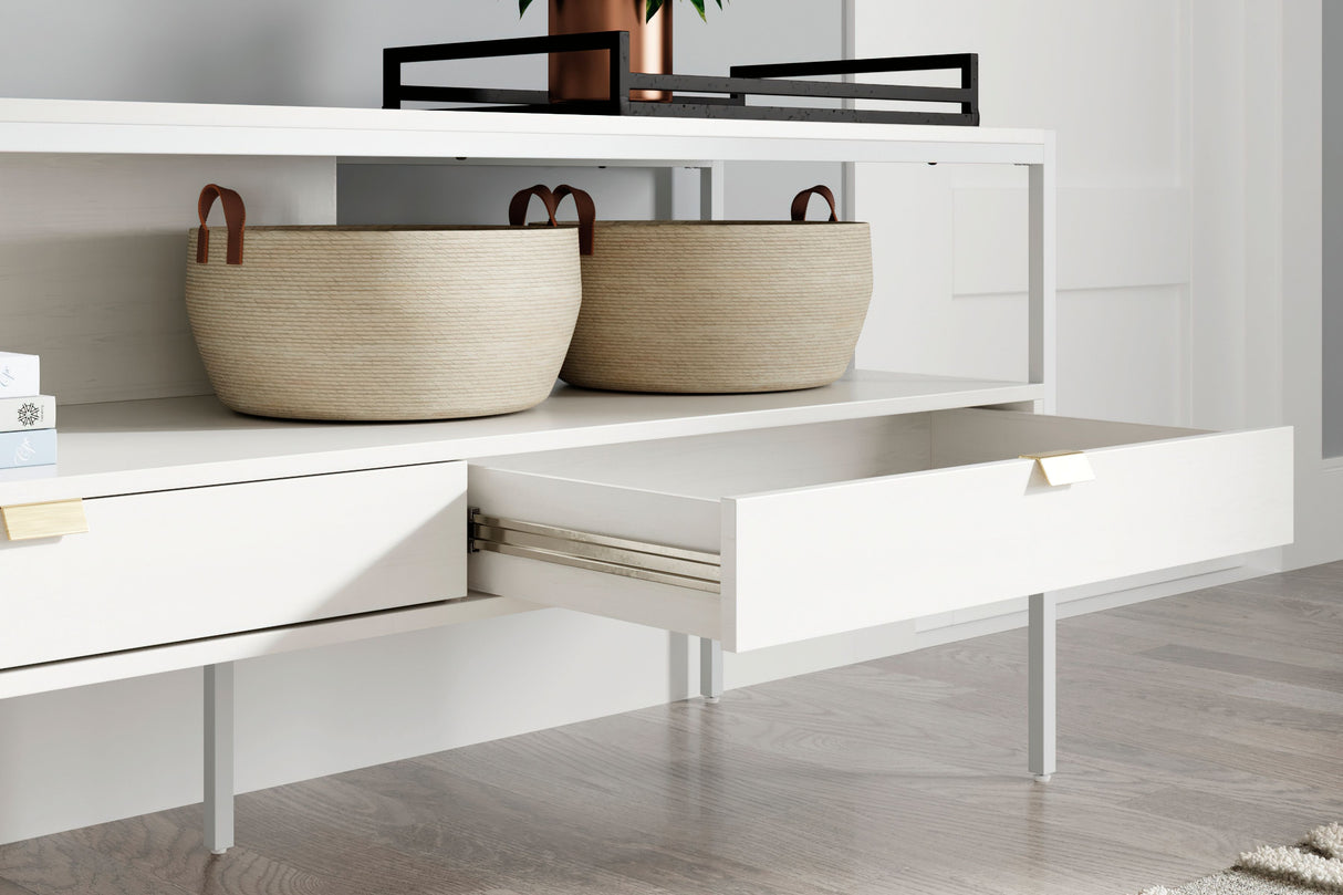 Deznee - White - Large TV Stand by Signature Design by Ashley® | Bel Furniture