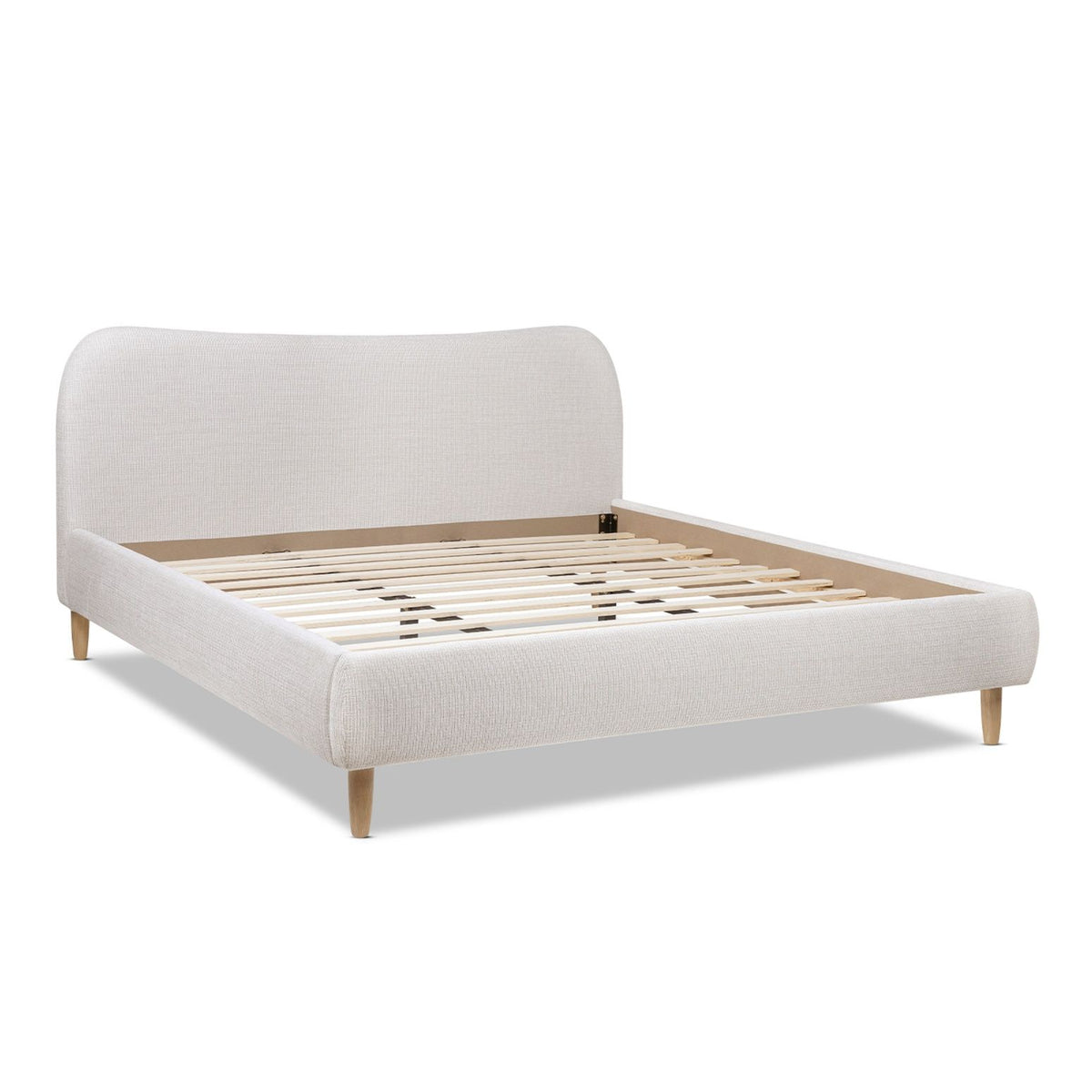 Roman - Curved Headboard Upholstered Platform Bed