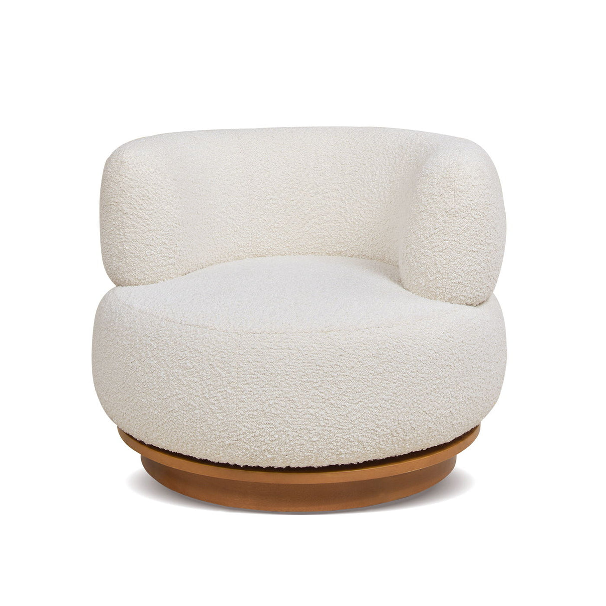 Fuji - 360 Swivel Low Barrel Back Accent Chair - Ivory White by Jennifer Taylor Home | Bel Furniture