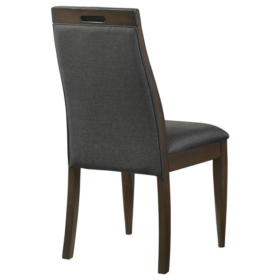 Wes - Upholstered Dining Side Chair (Set of 2) - Dark Walnut by CoasterEssence | Bel Furniture