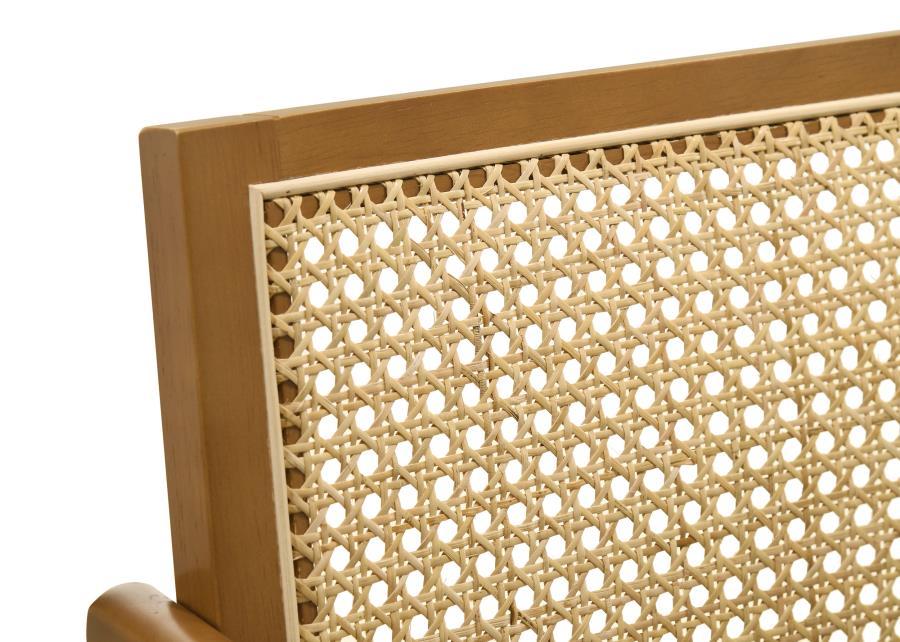 Kane - Woven Rattan Wood Bar Chair (Set of 2) - Light Walnut by Coaster Fine Furniture | Bel Furniture