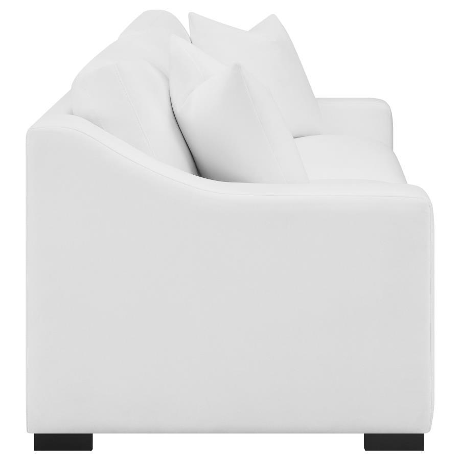 Ashlyn - Upholstered Sloped Arm Sofa - White by CoasterElevations | Bel Furniture